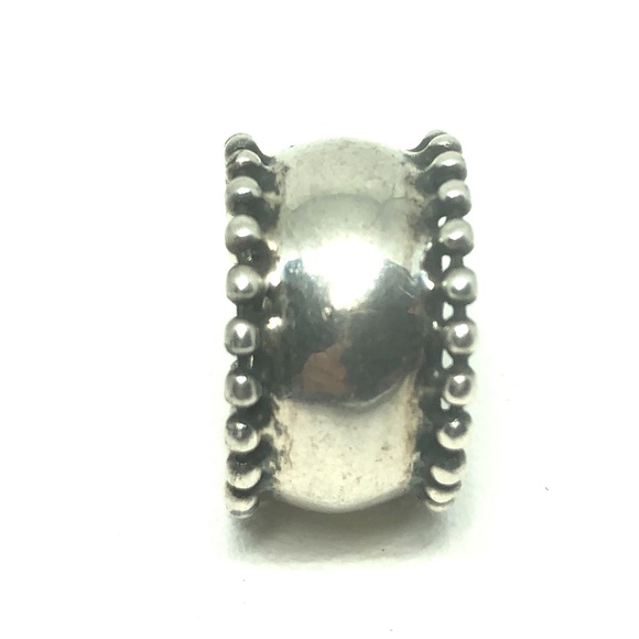 SOLD Vintage Sterling Southwestern Domed Beaded Band - Picture 3 of 8
